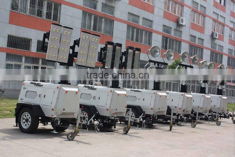 8~9m diesel mobile LED construction lighting tower