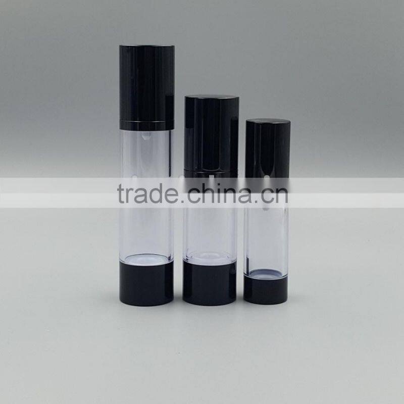 cosmetic airless bottles for cream silver airless bottle with pump cap