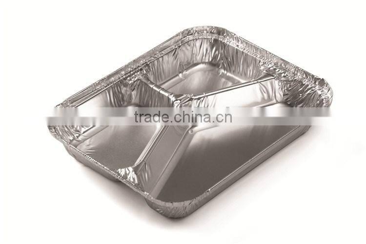 Aluminum Foil Disposable Compartment Food Packaging Containers
