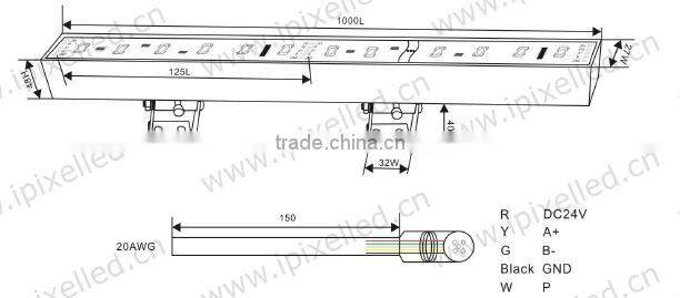 black pcb DMX digital addressable rgb led light rigid bar