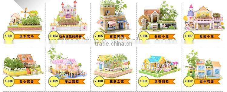 3D Jigsaw puzzle Model Sweet Home With Planting flowers