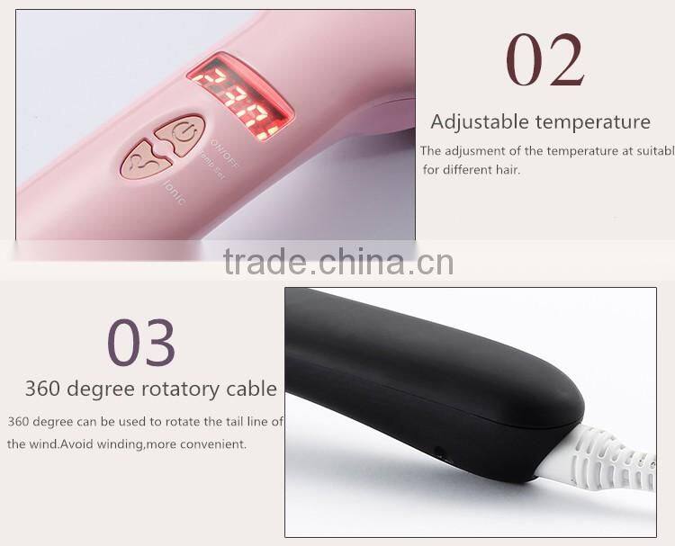 Ceramic PBT Not Hurt Anti-Scald 2 In 1 Anion Hair Straightener Brush