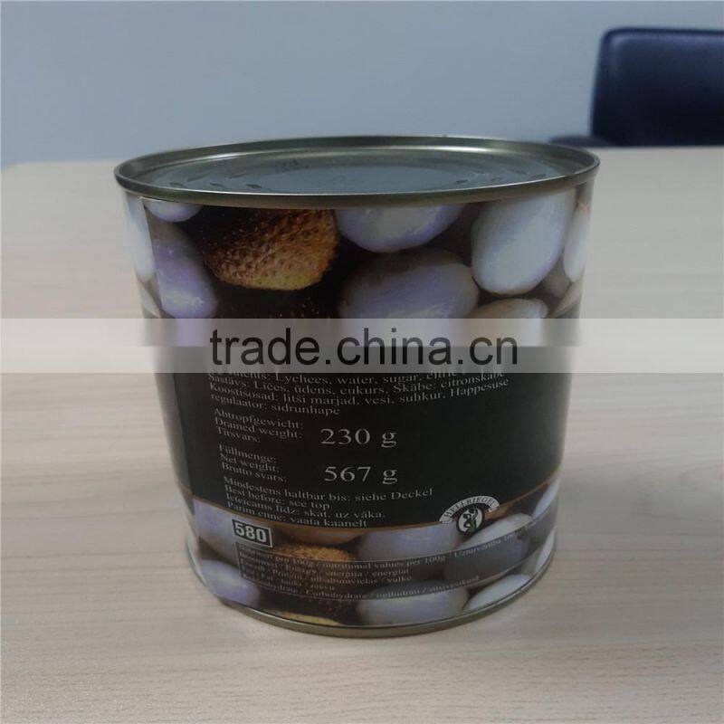 Fresh Sweet Canned Lychee fruit in Light Syrup