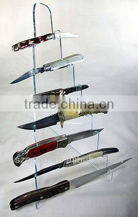 exquisite half round crystal acrylic knife display stand