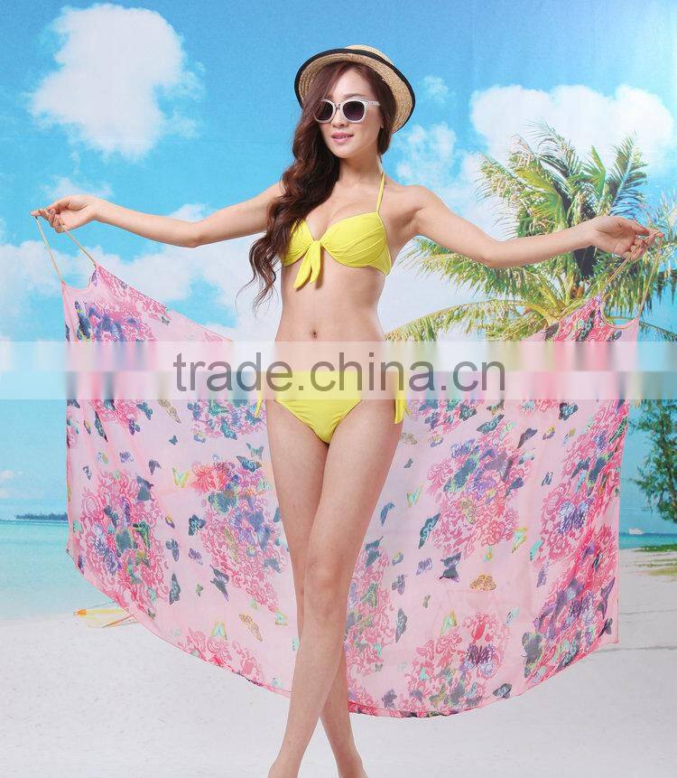 Sexy Butterfly Chiffon Woman Wrap Front Cover Up Beach Dress Towel Shawl Swimwear