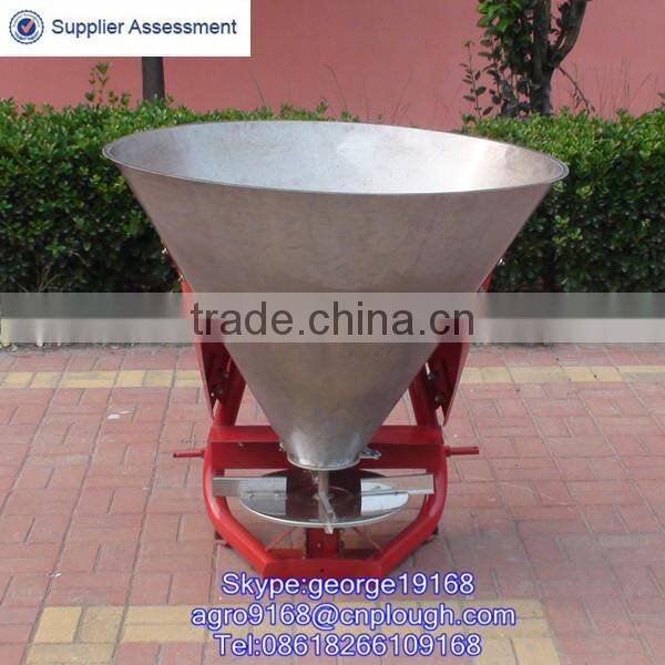 Tractor 3-PT linkage stainless cone bucket fertilizer spreader machine