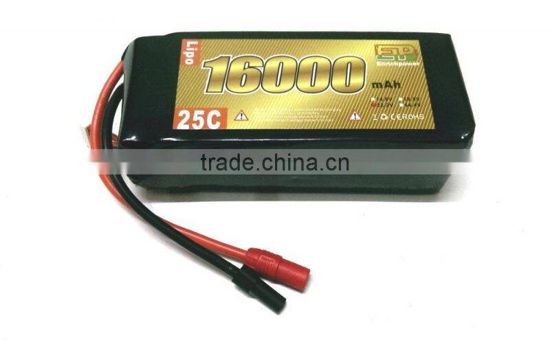 10000mAh 22.2V 25C rc lipo battery for Multirotor UAV
