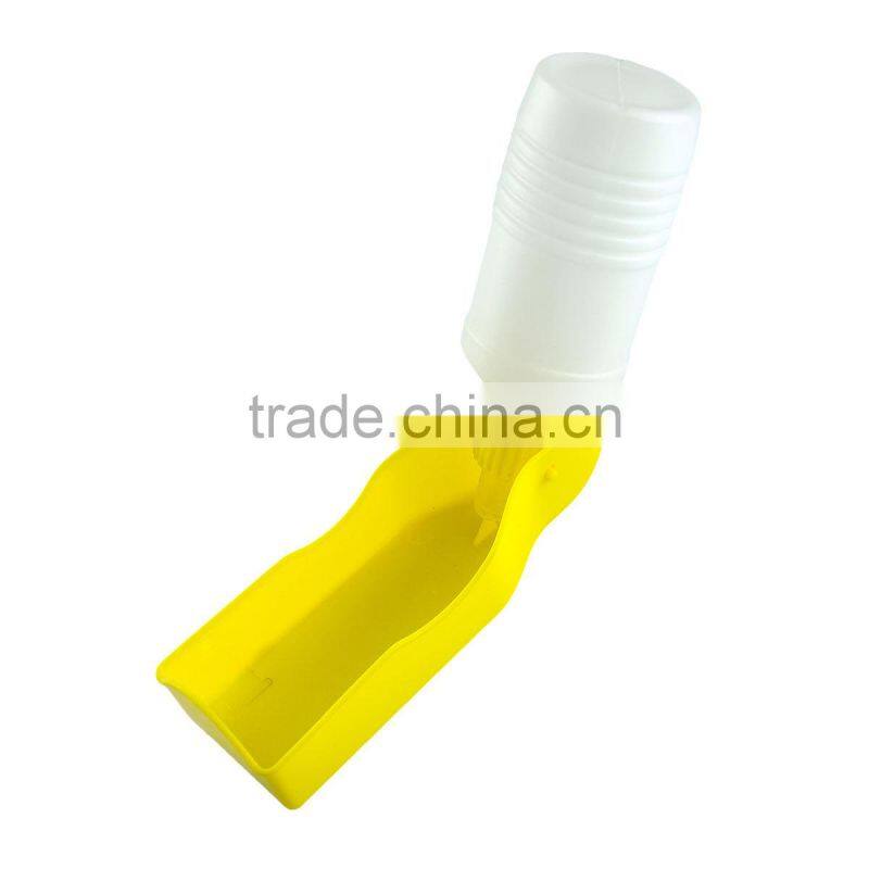 New Arrival Portable Yellow Pet Dog Cat Drink Water Bottle Dispenser Squeeze Feeding Bowl