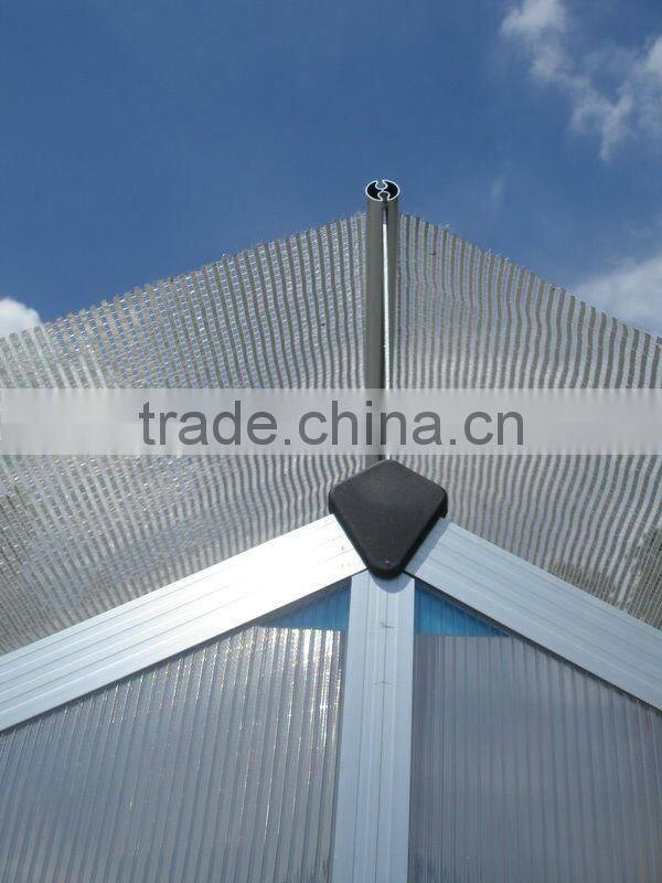 High-end Sun Resistance Commercial Waterproof Polycarbonate Greenhouse Sunshade with Aluminium Frame for Sale
