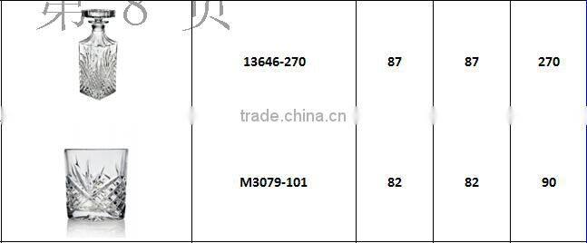 Lead bohemia high end clear soft drink glass liquor bottle for table top