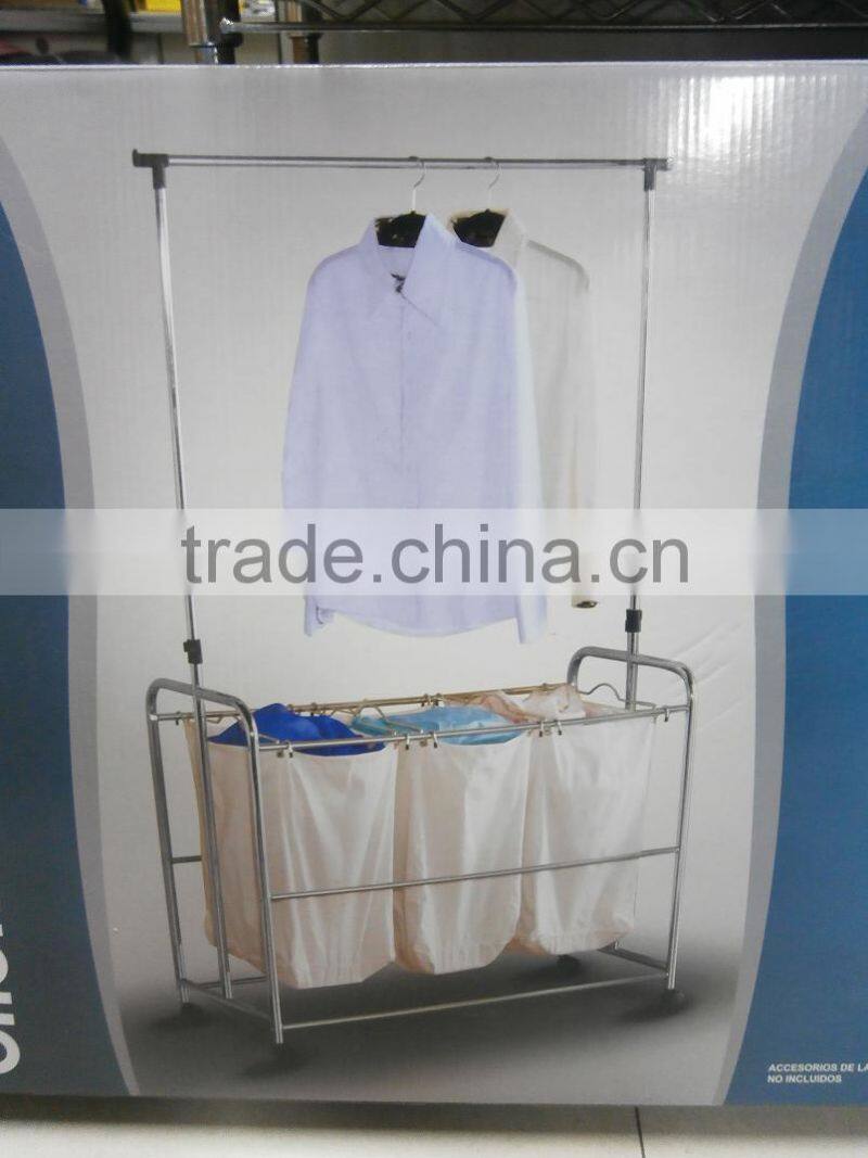 Laundry Sorter with Lift Hanging Bar