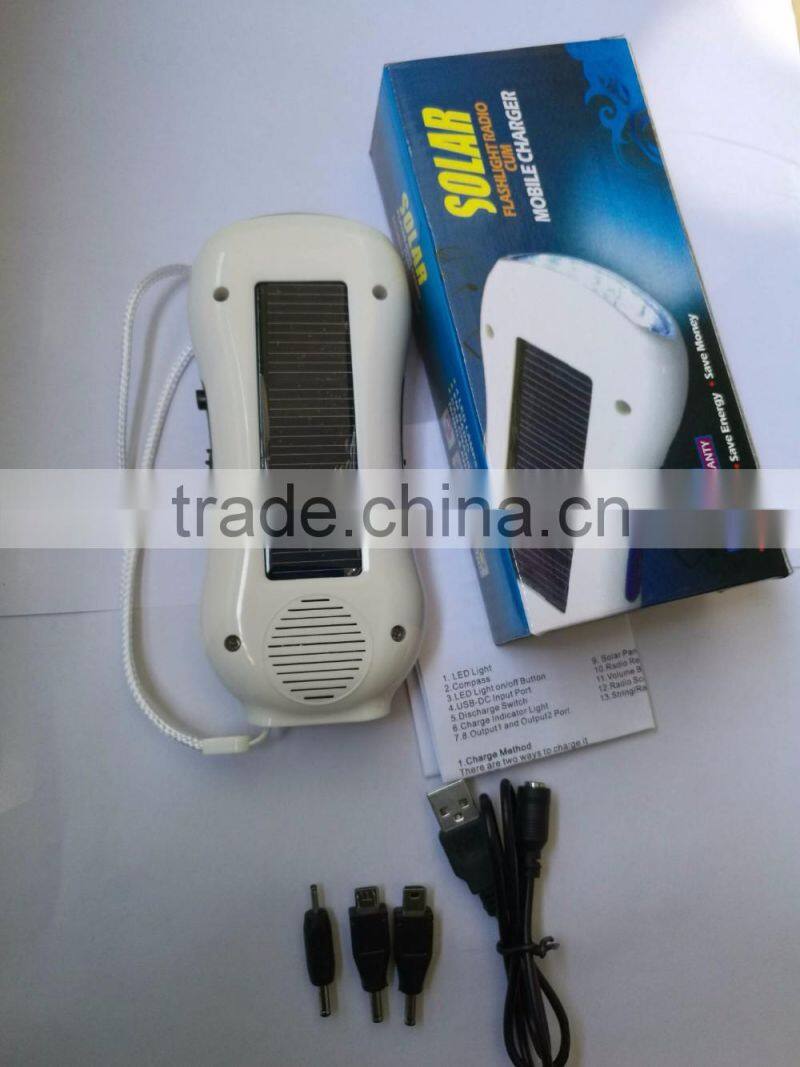 Hot Sales Portable Solar Multifucational Wireless Radio With Power Bank and Light