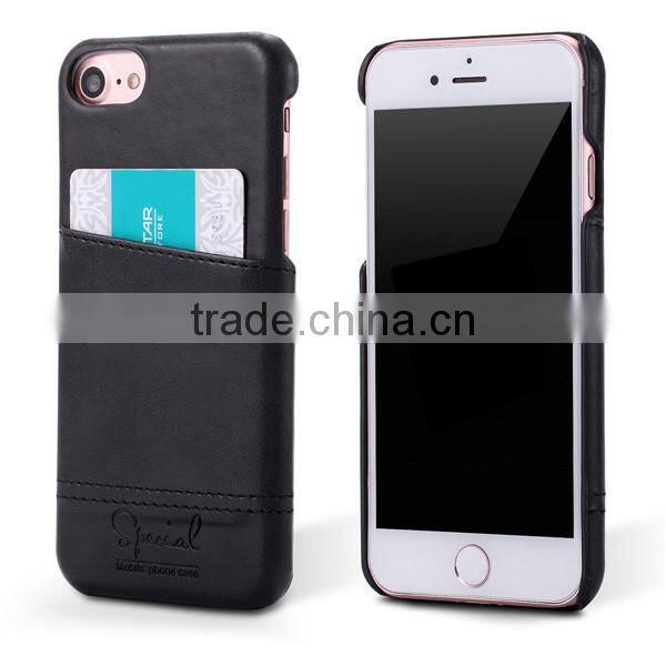 Leather hard Phone Case With Card Slot For iPhone7