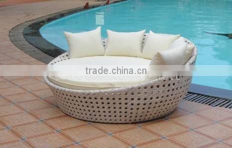 Beach Sun Bed outdoor Furniture Round Rattan Daybed
