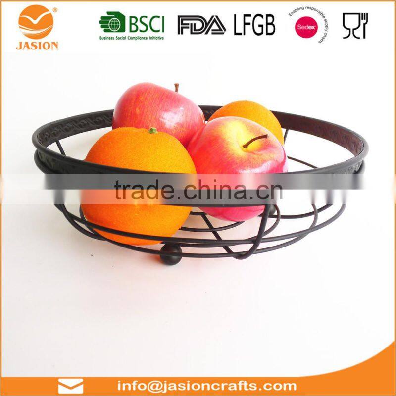 WI2915 Wire Fruit Bowl Holder Display Basket with Banana Hanger Hook