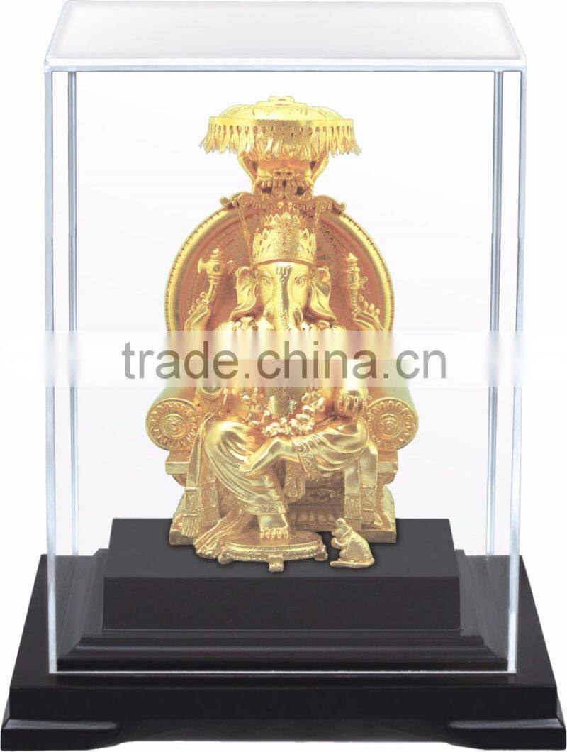 Gold foil peacock statue in Display box promotion gift
