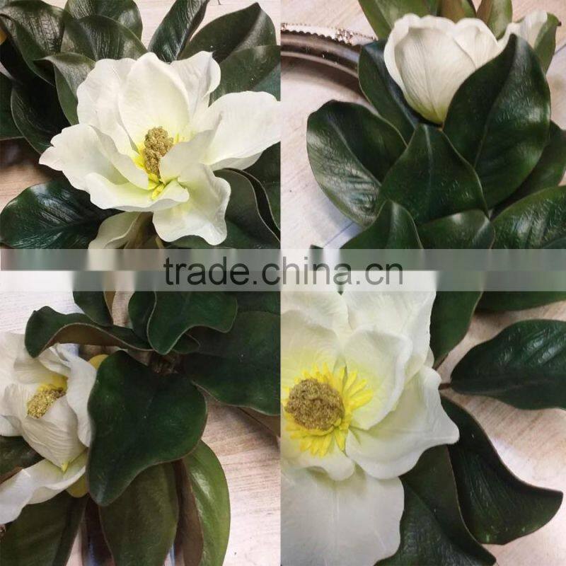 Top quality window display decorative artificial magnolia leaf garland