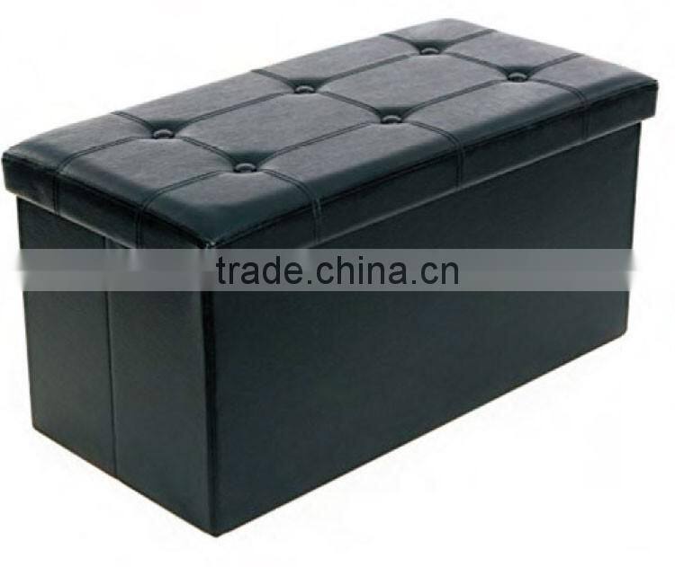 Faux Leather Storage Foot Rest Sofa Ottoman Bench Folding Footrest Stool