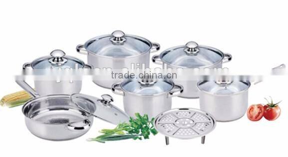 high quality 15pcs stainless steel cookware set