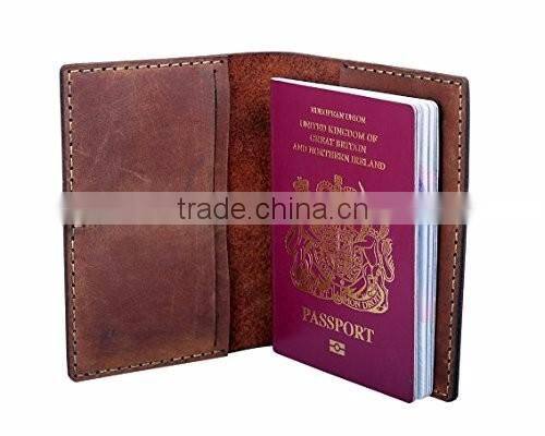 Cheap OEM Genuine Leather RFID Blocking Passport Holder