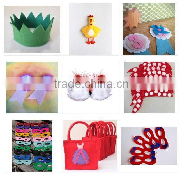 2017 new product hotsale wholesale China handmade party supply kids design felt princess cute girls crown headband with satin