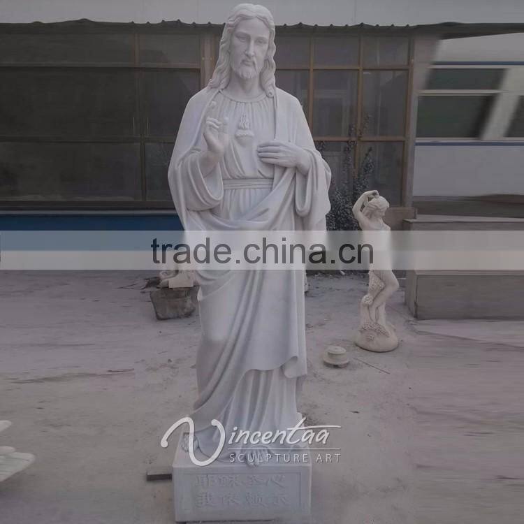 famous christian sculpture white marble meditating jesus statue
