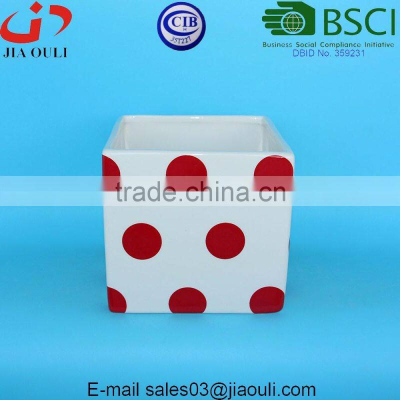 Flower pot plant holder White glazed Ceramic planter pots garden