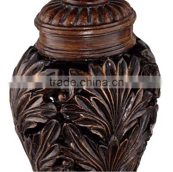 Antiqued Carved Pillar Candle Holder Set of 2 For Home Decor