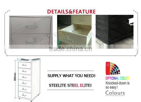 Custom 3 drawer metal cabinet with wheat straw drawers