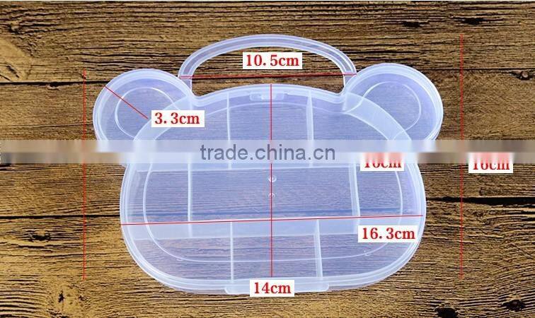 PP Plastic Cartoon Beads Clear Storage boxes Transparent with Handle