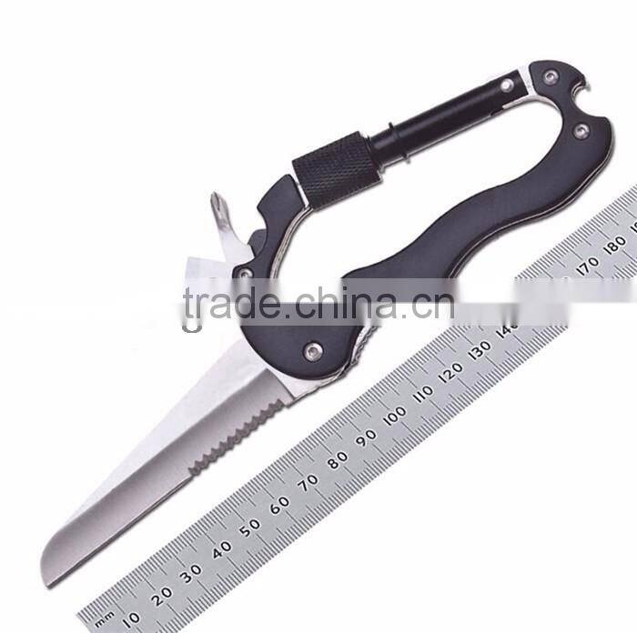 Portable Stainless Steel Aluminium Multifunction Carabiner Knife
