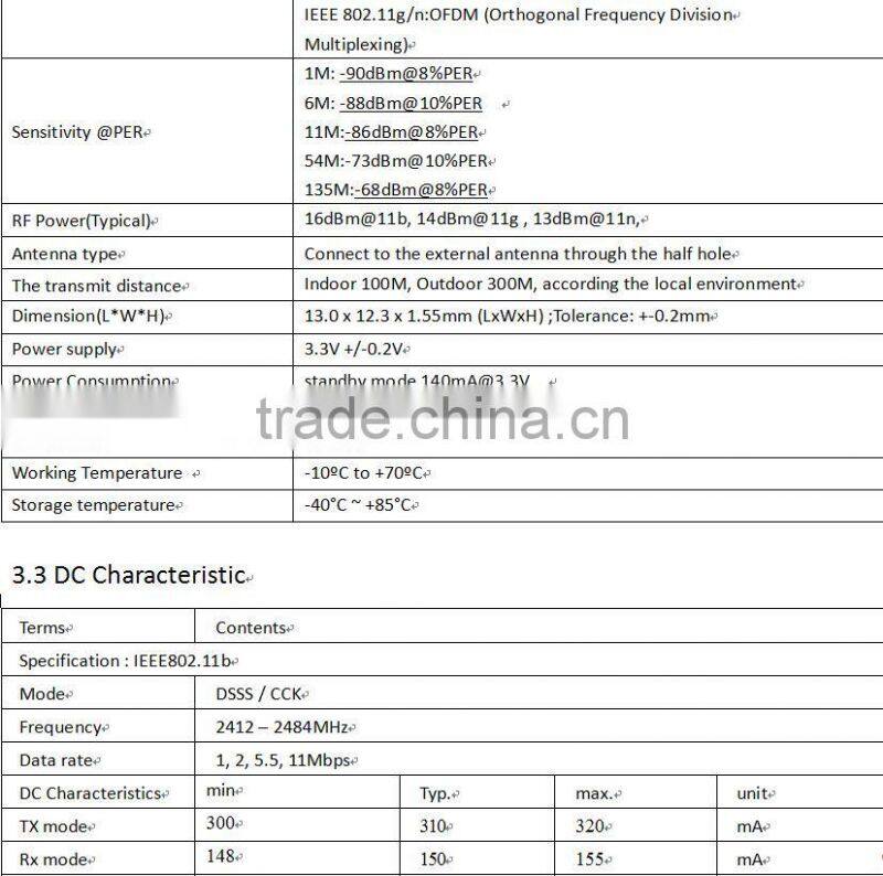 RTL8188ETV WIFI module wireless module tablet dedicated signal receiver module BL-R8188EU1-ETV-2.7