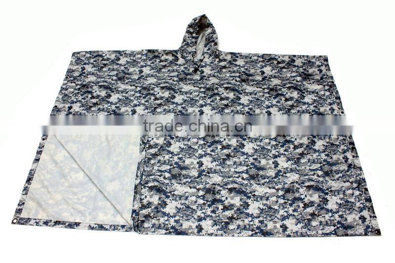 190T 210T 145x110cm military green rain coat poncho with Logo