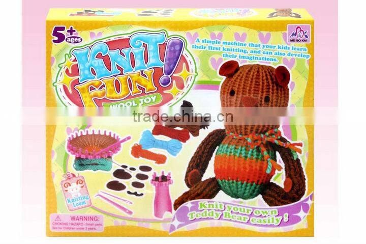 handmake bear play fun wool animal knitted baby toy with ASTM