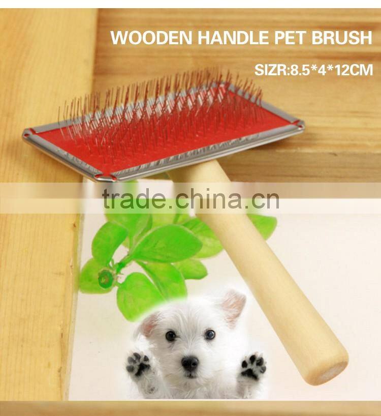 Wooden Handle Dog Brush And Pet Hair Brush