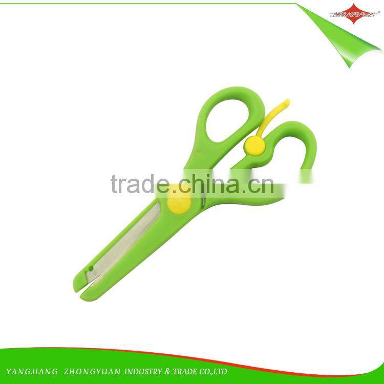 ZY-J7009 Plastic Safety student scissors Lovely Children Hand Cartoon Scissors