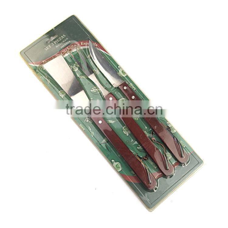 3pcs professional grade bbq utensils set for promotion