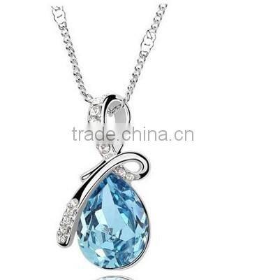 2016 cheap Women's Rhinestone Chain Crystal pendent Necklace Waterdrop Jewelry Xmas Christmas Gift for decoration