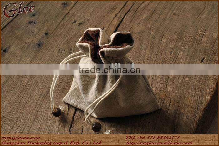 Fabric empty tea bag with string for sale