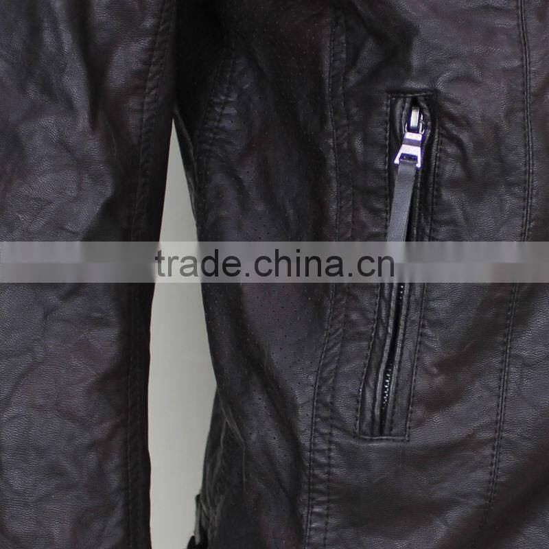 2014 New Fashion Mens Leather Motorcycle Jacket