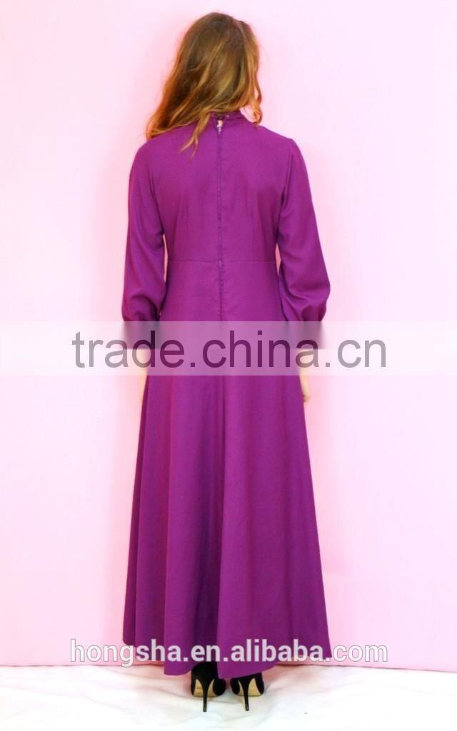 1970s vintage purple high neck maxi dresses with gold trim HSd7287