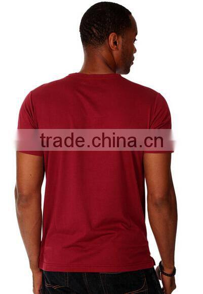 Men's Merlot Cotton Tshirt With Contrast Chest Pocket
