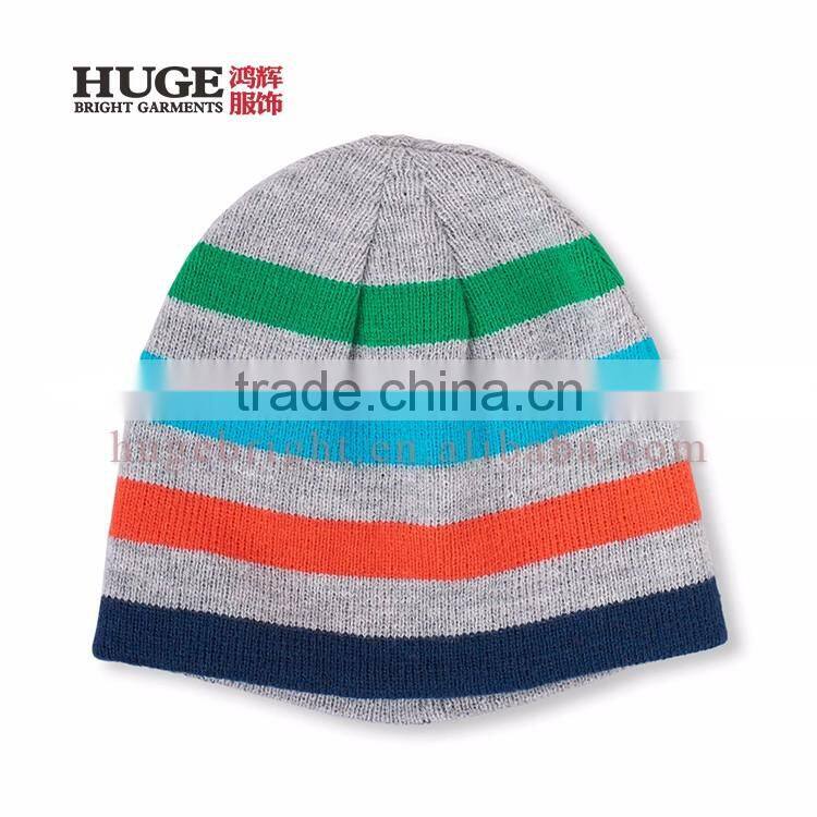 Custom Design Fashion Allover Stripes Knit Winter Hats