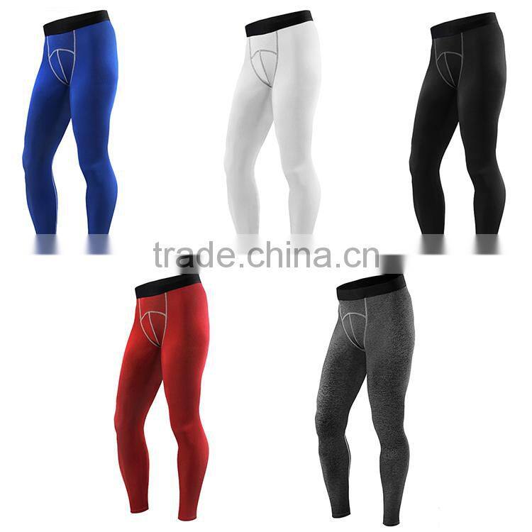 New comfortable polyester sport running men compression gym track pants