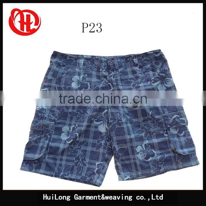 cheap cargo short pants stocklots men's washed shorts printed plaid