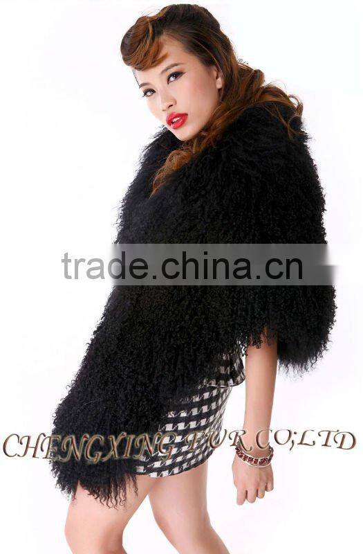 CX-B-91A Genuine Mongolian Lamb Fur Scarves And Shawls