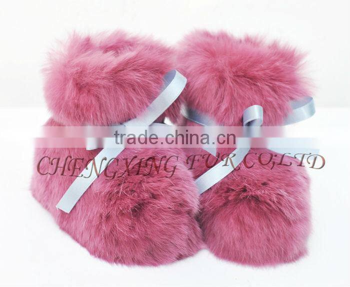 CX-SHOES-07 Genuine Rabbit fur Baby Shoes Infant Shoes