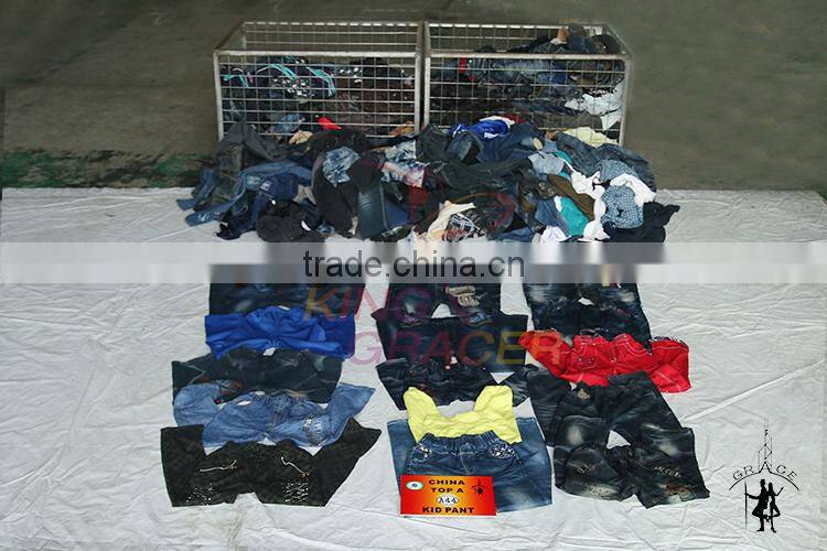 Supplier hot sale In Malaysia Cream Quality Kid Pants used Summer clothing