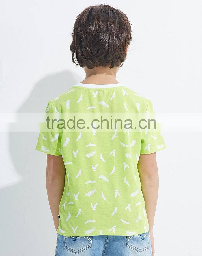 Wholesale new design v neck full printing cotton kids t shirts manufacture