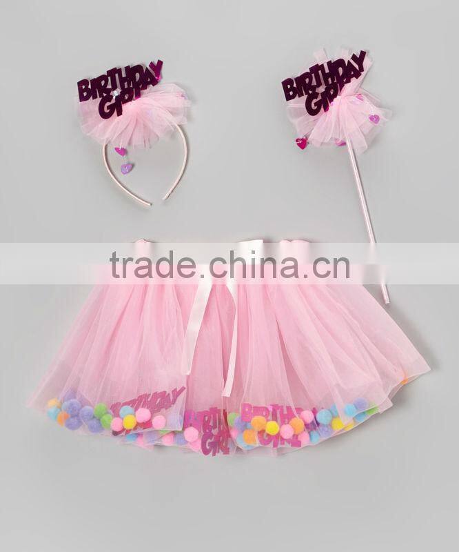 One Piece Girls Party Pettiskirt Pink Birthday Skirt